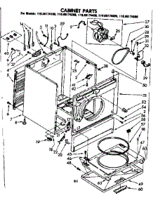 Cabinet Parts parts for Kenmore Dryer 110.86174400 (11086174400, 110 86174400) from AppliancePartsPros.com