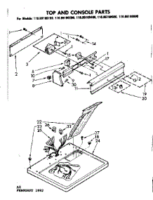 Top And Console Parts parts for Kenmore Dryer 110.86180400 (11086180400, 110 86180400) from AppliancePartsPros.com