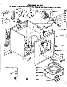 Cabinet Parts parts for Kenmore Dryer 110.86181200 (11086181200, 110 86181200) from AppliancePartsPros.com