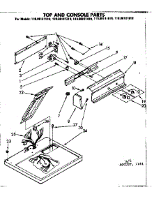 Top And Console Parts parts for Kenmore Dryer 110.86181210 (11086181210, 110 86181210) from AppliancePartsPros.com