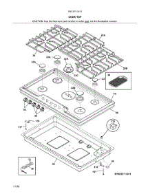 Main Top parts for Kenmore Cooktop 790.32713411 (79032713411, 790 32713411) from AppliancePartsPros.com