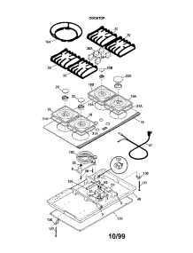 Cooktop parts for Kenmore Cooktop 790.33013990 (79033013990, 790 33013990) from AppliancePartsPros.com