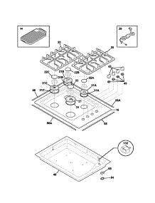 Main Top parts for Kenmore Cooktop 790.33222400 (79033222400, 790 33222400) from AppliancePartsPros.com