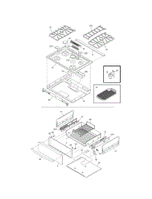 Top / Drawer parts for Kenmore Range 790.36603604 (79036603604, 790 36603604) from AppliancePartsPros.com