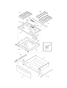 Top / Drawer parts for Kenmore Range 790.36682501 (79036682501, 790 36682501) from AppliancePartsPros.com