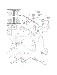 Burner parts for Kenmore Range 790.36683501 (79036683501, 790 36683501) from AppliancePartsPros.com