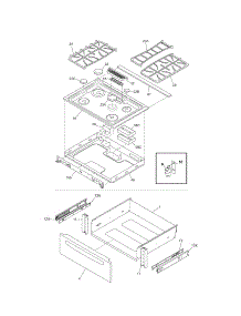 Top / Drawer parts for Kenmore Range 790.36692504 (79036692504, 790 36692504) from AppliancePartsPros.com