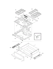 Top / Drawer parts for Kenmore Range 790.36693500 (79036693500, 790 36693500) from AppliancePartsPros.com