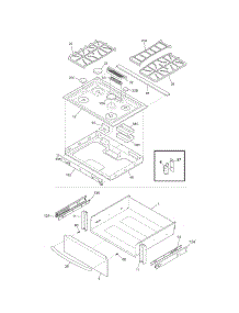 Top / Drawer parts for Kenmore Range 790.36693506 (79036693506, 790 36693506) from AppliancePartsPros.com