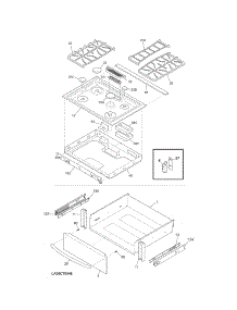 Top / Drawer parts for Kenmore Range 790.36693507 (79036693507, 790 36693507) from AppliancePartsPros.com