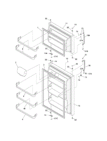 Door parts for Kenmore Refrigerator 253.74722401 (25374722401, 253 74722401) from AppliancePartsPros.com