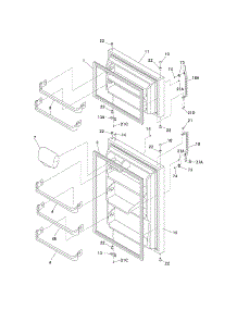 Door parts for Kenmore Refrigerator 253.7481040B (2537481040B, 253 7481040B) from AppliancePartsPros.com