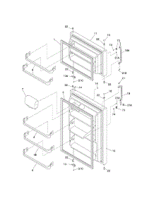 Door parts for Kenmore Refrigerator 253.7481340E (2537481340E, 253 7481340E) from AppliancePartsPros.com