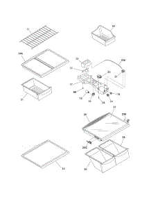 Shelves parts for Kenmore Refrigerator 253.74818408 (25374818408, 253 74818408) from AppliancePartsPros.com