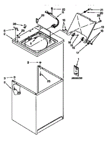 Top And Cabinet parts for Kenmore Washer 110.91565100 (11091565100, 110 91565100) from AppliancePartsPros.com