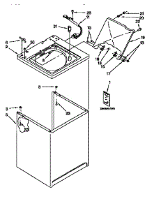 Top And Cabinet parts for Kenmore Washer 110.91566200 (11091566200, 110 91566200) from AppliancePartsPros.com
