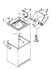 Top & Cabinet parts for Kenmore Washer 110.91566210 (11091566210, 110 91566210) from AppliancePartsPros.com