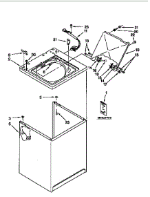 Top & Cabinet parts for Kenmore Washer 110.91587210 (11091587210, 110 91587210) from AppliancePartsPros.com