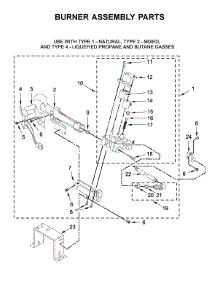 Burner Assembly Parts parts for Kenmore Dryer 110.91932512 (11091932512, 110 91932512) from AppliancePartsPros.com