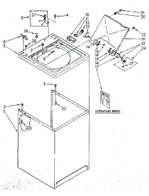 Top And Cabinet parts for Kenmore Washer 110.92060100 (11092060100, 110 92060100) from AppliancePartsPros.com