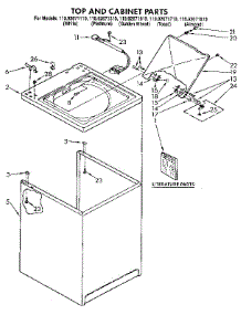 Top And Cabinet parts for Kenmore Washer 110.92071710 (11092071710, 110 92071710) from AppliancePartsPros.com