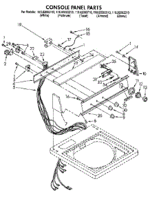 Console Panel parts for Kenmore Washer 110.92093110 (11092093110, 110 92093110) from AppliancePartsPros.com