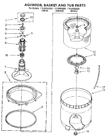 Tub, Basket, And Agitator parts for Kenmore Washer 110.92093120 (11092093120, 110 92093120) from AppliancePartsPros.com