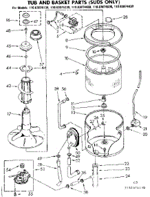 Tub And Basket Parts Suds Only parts for Kenmore Washer 110.82074130 (11082074130, 110 82074130) from AppliancePartsPros.com