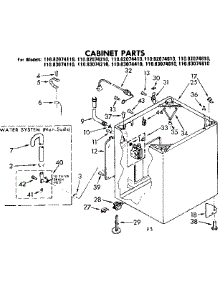 Cabinet Parts parts for Kenmore Washer 110.82074410 (11082074410, 110 82074410) from AppliancePartsPros.com