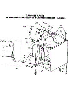 Cabinet Parts parts for Kenmore Washer 110.82074820 (11082074820, 110 82074820) from AppliancePartsPros.com