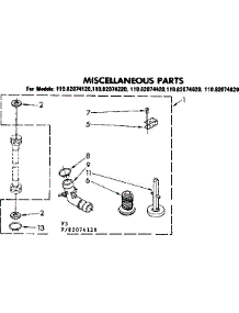 Miscellaneous Parts parts for Kenmore Washer 110.82074820 (11082074820, 110 82074820) from AppliancePartsPros.com