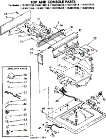 Top And Console Parts parts for Kenmore Washer 110.83172110 (11083172110, 110 83172110) from AppliancePartsPros.com