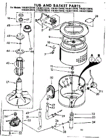 Tub And Basket Parts parts for Kenmore Washer 110.83172110 (11083172110, 110 83172110) from AppliancePartsPros.com