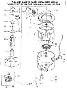Tub And Basket Parts Non-Suds Only parts for Kenmore Washer 110.83172230 (11083172230, 110 83172230) from AppliancePartsPros.com
