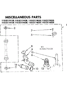 Miscellaneous Parts parts for Kenmore Washer 110.83174430 (11083174430, 110 83174430) from AppliancePartsPros.com