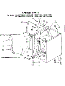 Cabinet Parts parts for Kenmore Washer 110.83174430 (11083174430, 110 83174430) from AppliancePartsPros.com