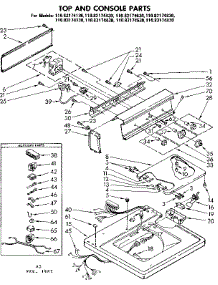 Top And Console Parts parts for Kenmore Washer 110.83174430 (11083174430, 110 83174430) from AppliancePartsPros.com