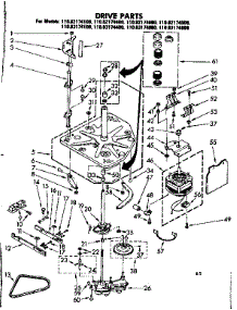 Drive Parts parts for Kenmore Washer 110.83174600 (11083174600, 110 83174600) from AppliancePartsPros.com