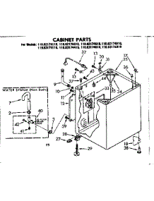 Cabinet Parts parts for Kenmore Washer 110.83174610 (11083174610, 110 83174610) from AppliancePartsPros.com