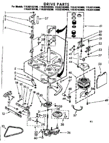Drive Parts parts for Kenmore Washer 110.83183100 (11083183100, 110 83183100) from AppliancePartsPros.com