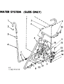 Water System Suds Only parts for Kenmore Washer 110.83183110 (11083183110, 110 83183110) from AppliancePartsPros.com