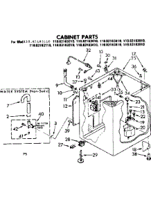 Cabinet Parts parts for Kenmore Washer 110.83183110 (11083183110, 110 83183110) from AppliancePartsPros.com
