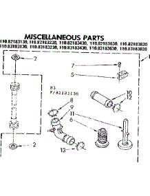 Miscellaneous Parts parts for Kenmore Washer 110.83183130 (11083183130, 110 83183130) from AppliancePartsPros.com