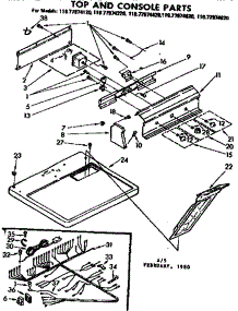 Top And Console Assembly parts for Sears Dryer 11077974620 from AppliancePartsPros.com