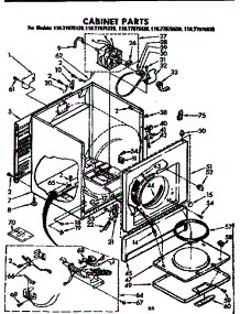 Cabinet Parts parts for Kenmore Dryer 110.77975820 (11077975820, 110 77975820) from AppliancePartsPros.com