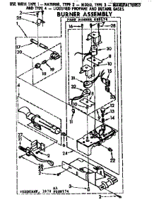 Burner Assembly parts for Kenmore Dryer 110.77980610 (11077980610, 110 77980610) from AppliancePartsPros.com