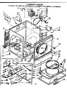 Cabinet Parts parts for Kenmore Dryer 110.77985810 (11077985810, 110 77985810) from AppliancePartsPros.com