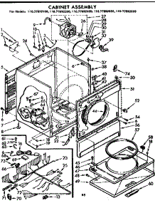 Cabinet Assembly parts for Sears Dryer 11077992100 from AppliancePartsPros.com