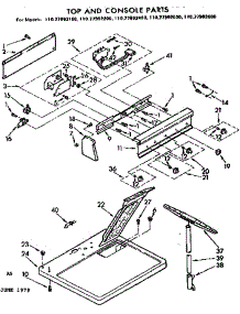 Top And Console Parts parts for Sears Dryer 11077992800 from AppliancePartsPros.com