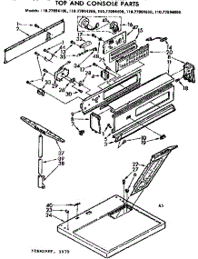 Top And Console Parts parts for Kenmore Dryer 110.77994200 (11077994200, 110 77994200) from AppliancePartsPros.com